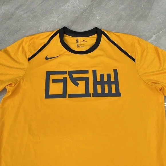 Men’s Nike Dri Fit NBA Golden State Warriors 2017 City Edition Shooting Shirt - Picture 2 of 16